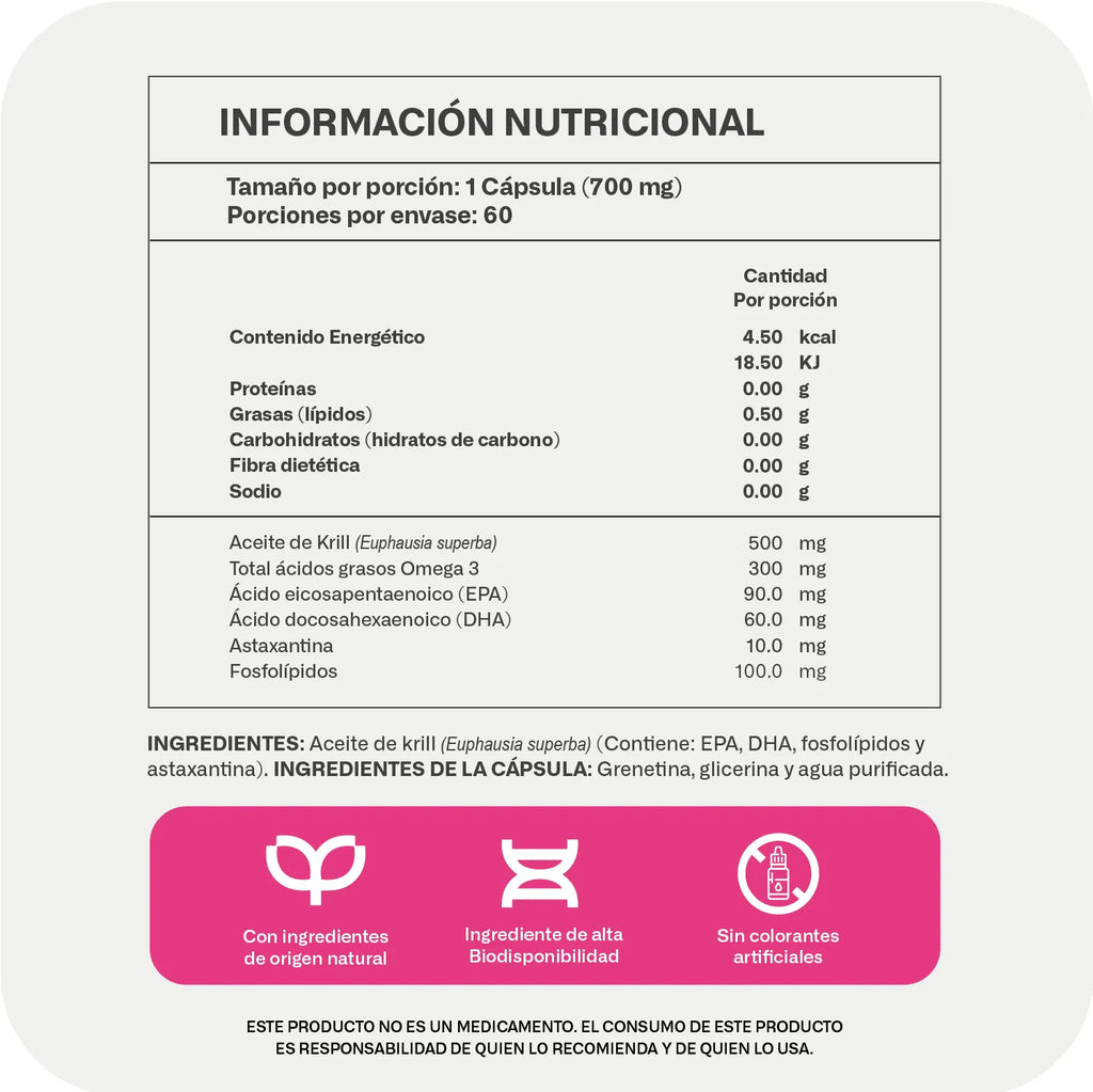 Omega 3 de Aceite de Krill Antártico y Astaxantina