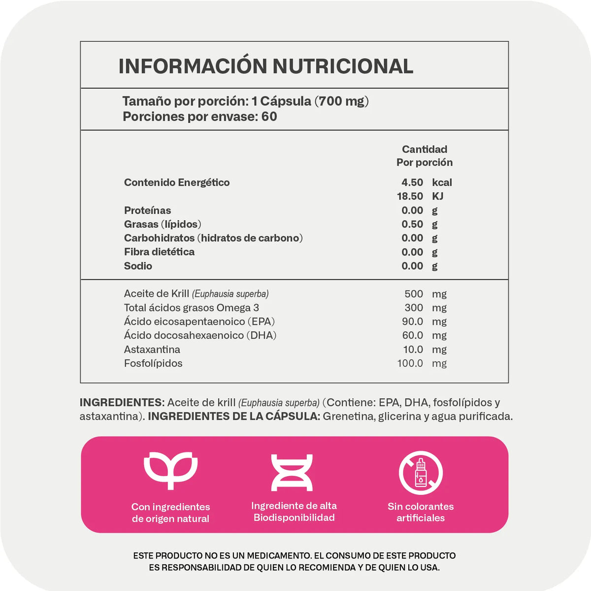 Omega 3 de Aceite de Krill Antártico y Astaxantina