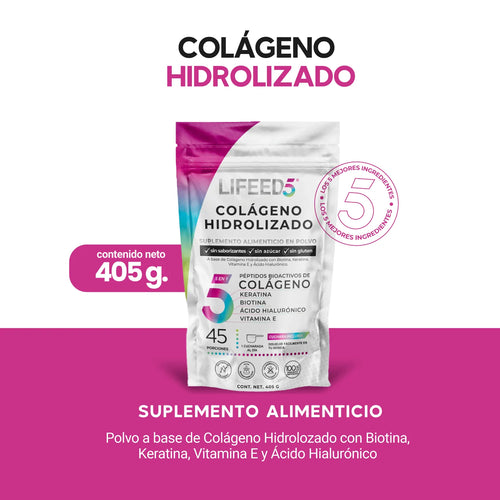 Colágeno Hidrolizado en Polvo con Ácido Hialurónico y Biotina