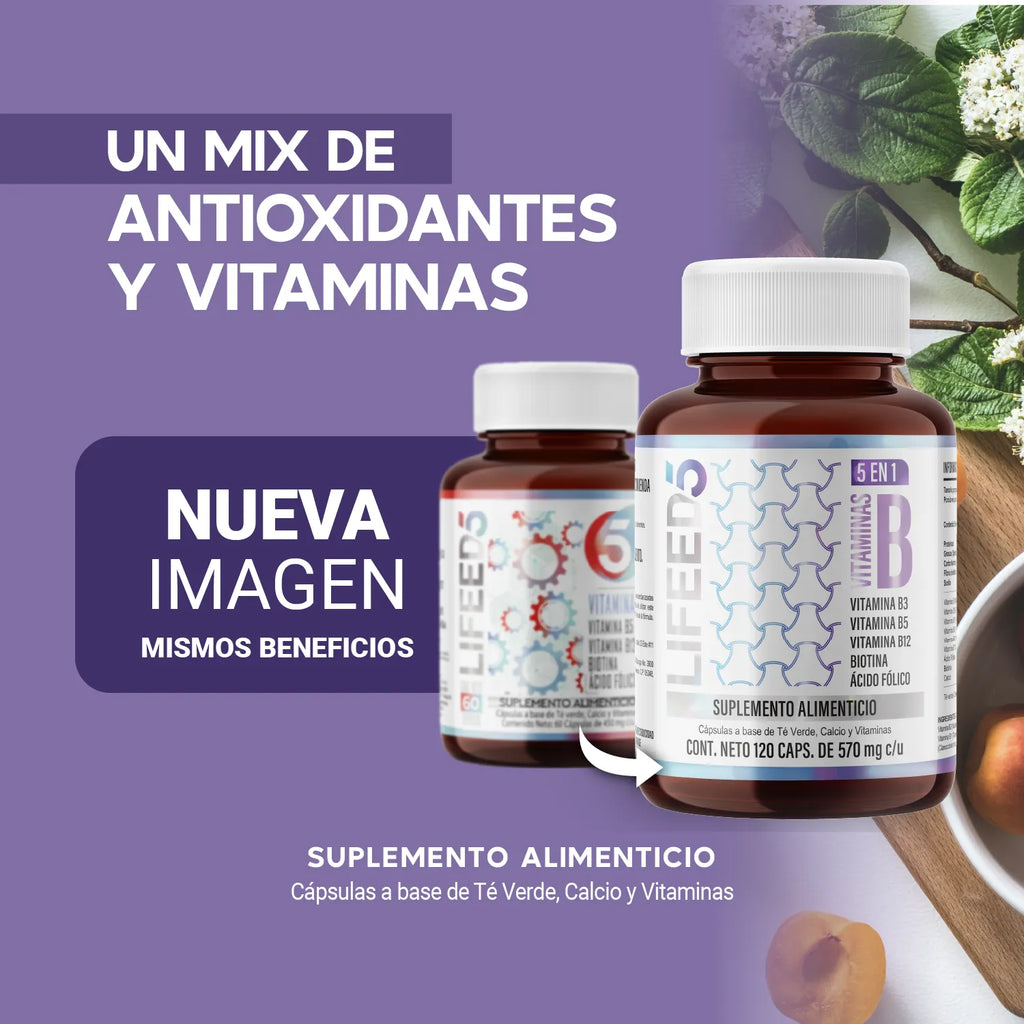 Complejo B | Vitaminas B1, B2, B3, B5, B6, B12