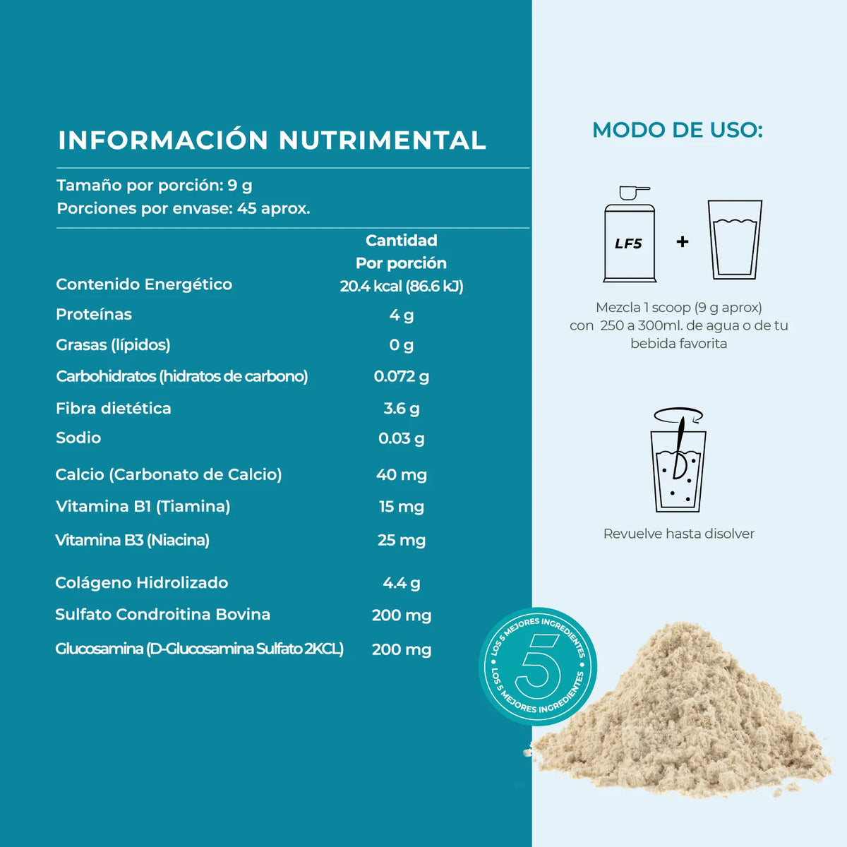 Colágeno Hidrolizado en Polvo con Glucosamina