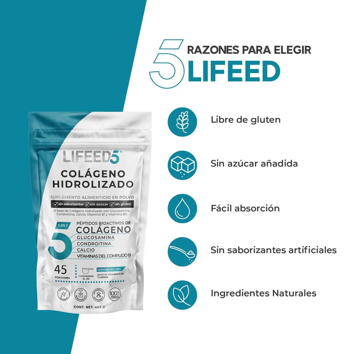 Colágeno Hidrolizado en Polvo con Glucosamina